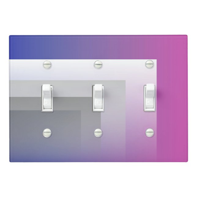 Fuchsia blue gray light switch cover (In Situ)