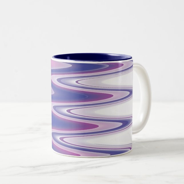 Fuchsia blue gray Two-Tone coffee mug (Front Right)