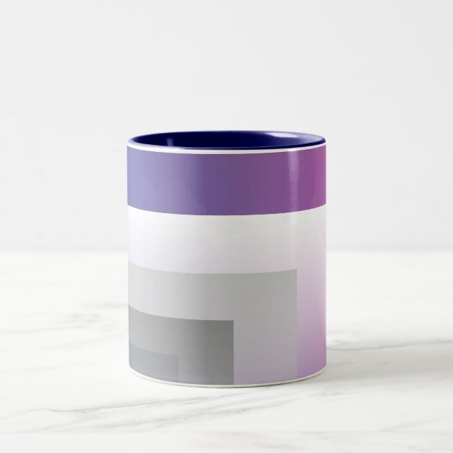 Fuchsia blue gray Two-Tone coffee mug (Center)