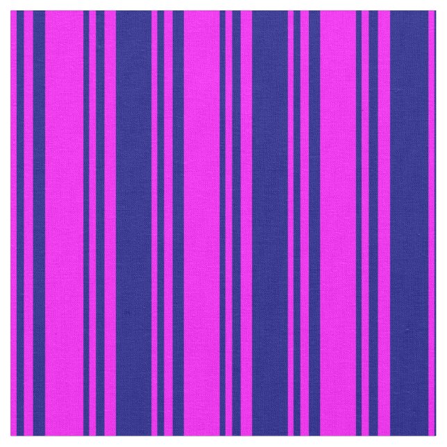 Fuchsia & Blue Lined/Striped Pattern Fabric (Close Up)