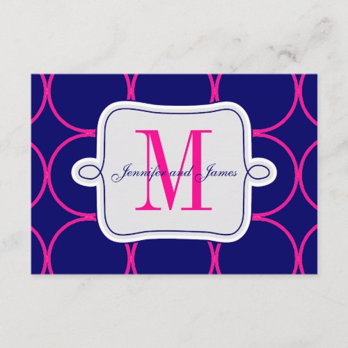 Fuchsia Blue Modern Wedding Reception #2 Custom Invite