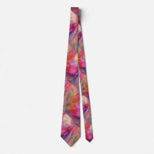 FUCHSIA BLUE PINK ABSTRACT TIE