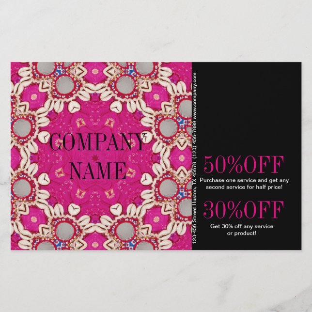 fuchsia bohemian chakra massage therapist Yoga Flyer (Front)