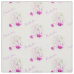 Fuchsia botanical art pink named watercolor fabric