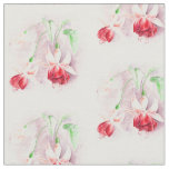 Fuchsia botanical art watercolor fabric