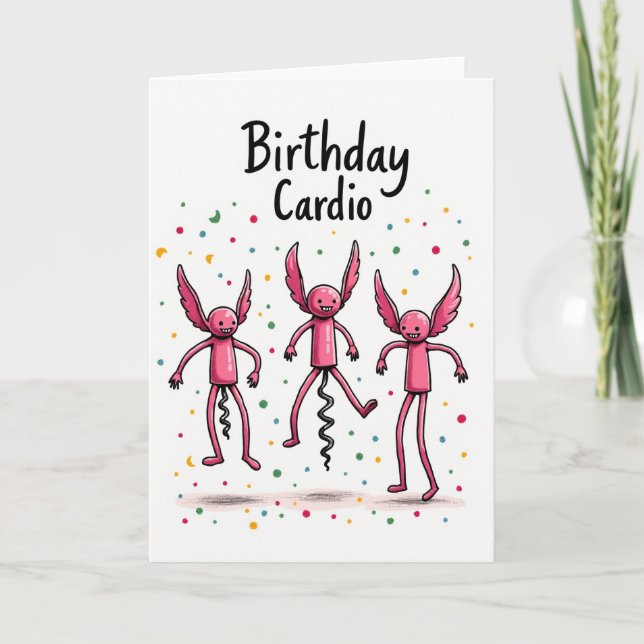 Fuchsia Bouncing Birthday Card (Front)