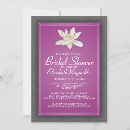 Fuchsia Bridal Shower Invitations