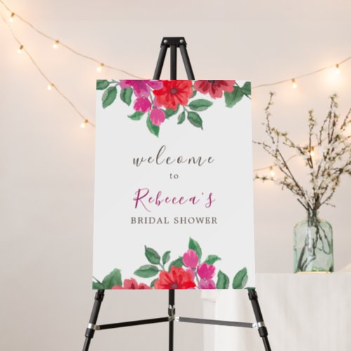 Fuchsia Bridal Shower Welcome Foam Boards