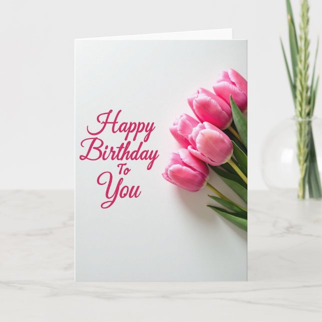 Fuchsia Bud Birthday Card (Front)