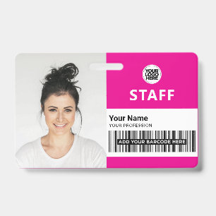 Fuchsia Business Photo ID Staff ID Badge