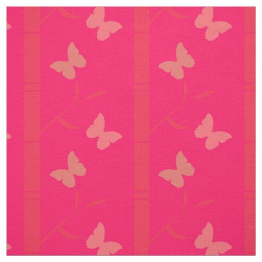 Fuchsia Butterfly Designer Fabrics by Serenity Fabric