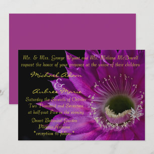 Fuchsia Cactus flower invite