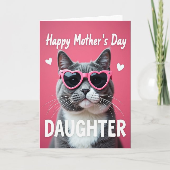Fuchsia Cat Sweet Mothers Day Card (Front)
