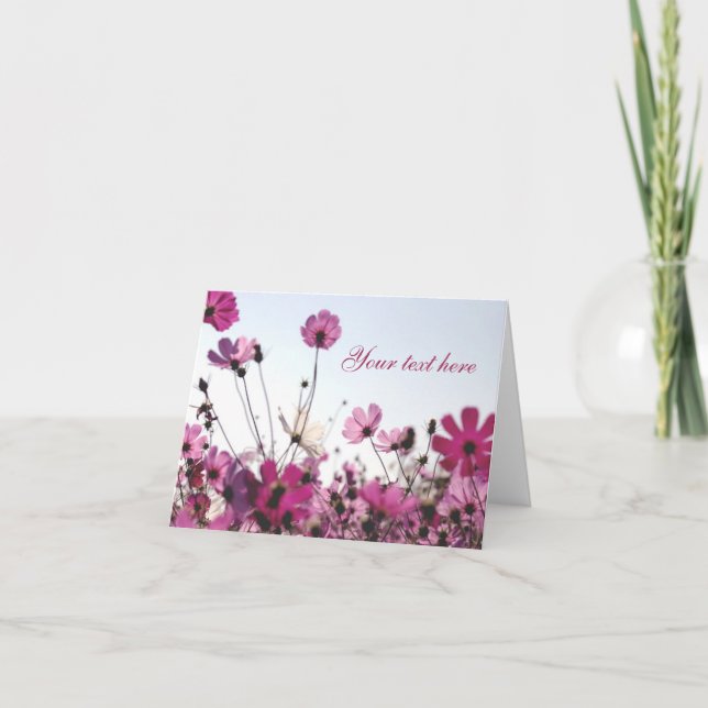 Fuchsia Chamomile Note Card (Customizable) (Front)