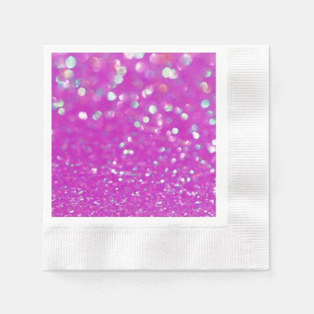 Fuchsia Confetti Paper Napkin (Front)