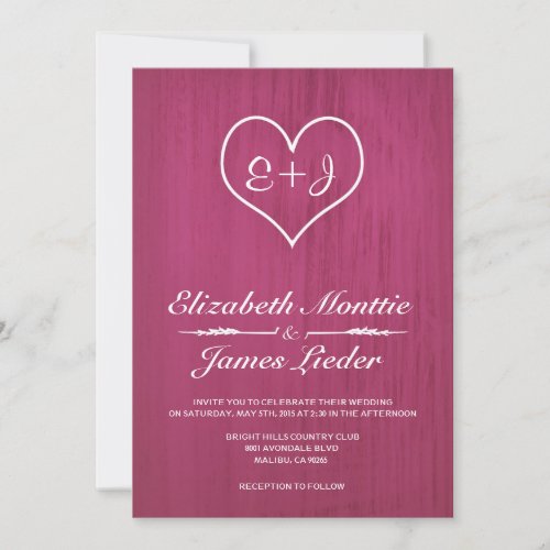 Fuchsia Country Wedding Invitations