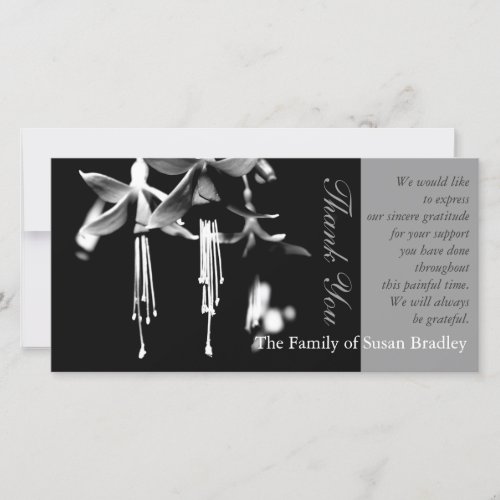 Fuchsia Custom Sympathy Thank You Photo card