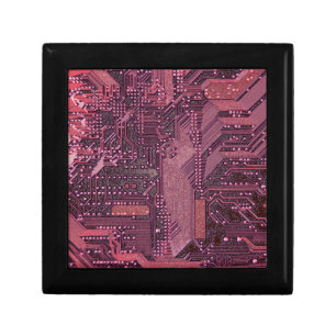 Fuchsia Cyber Circuit Board Tech Art Electronics Gift Box
