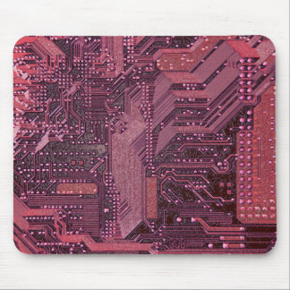 Fuchsia Cyber Circuit Board Tech Art Electronics Mouse Pad