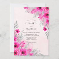 Fuchsia Dainty Watercolor Wedding