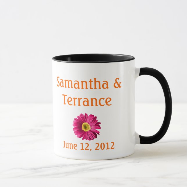 Fuchsia Daisy Flower Customizable Mug (Right)