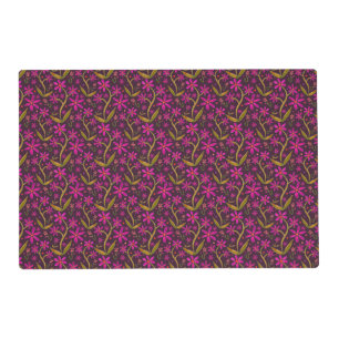 Fuchsia   Dancing Watercolor Daisies Placemat