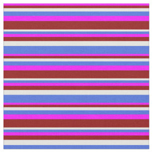Fuchsia, Dark Red, White & Royal Blue Colored Fabric