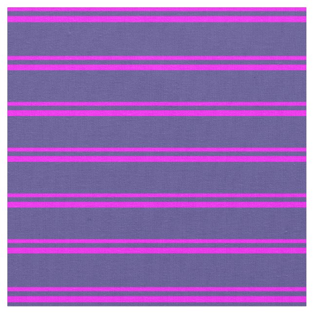 Fuchsia & Dark Slate Blue Stripes/Lines Pattern Fabric (Close Up)