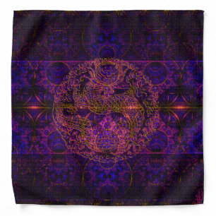 Fuchsia Dragon Tapestry Abstract Art Bandana