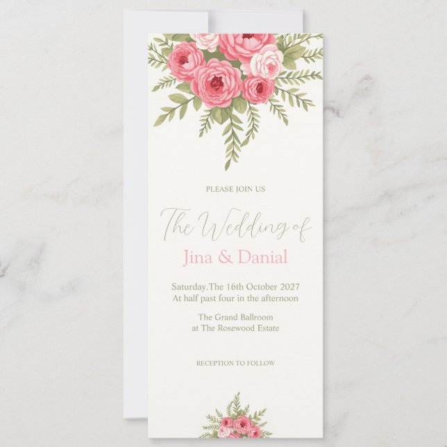 Fuchsia Dream Invitation (Front)