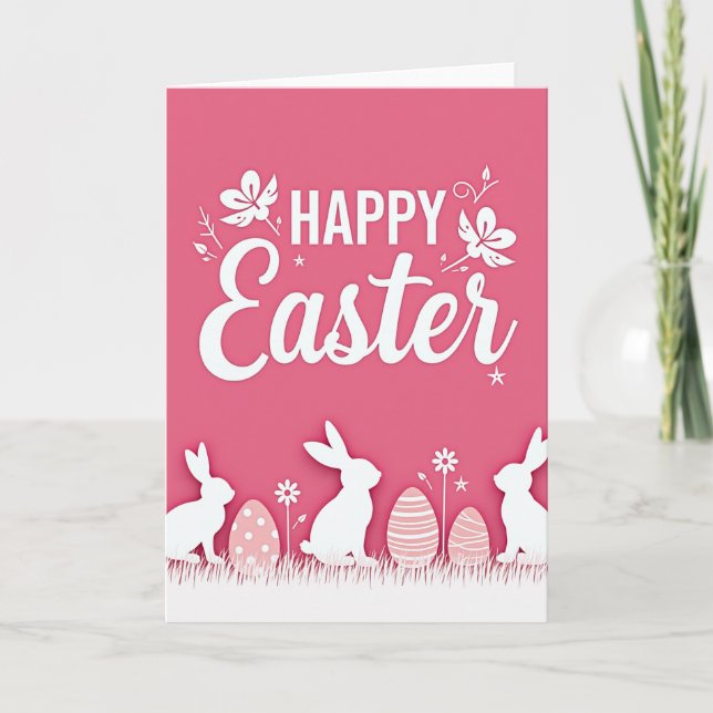 Fuchsia Easter Botanical Card (Front)