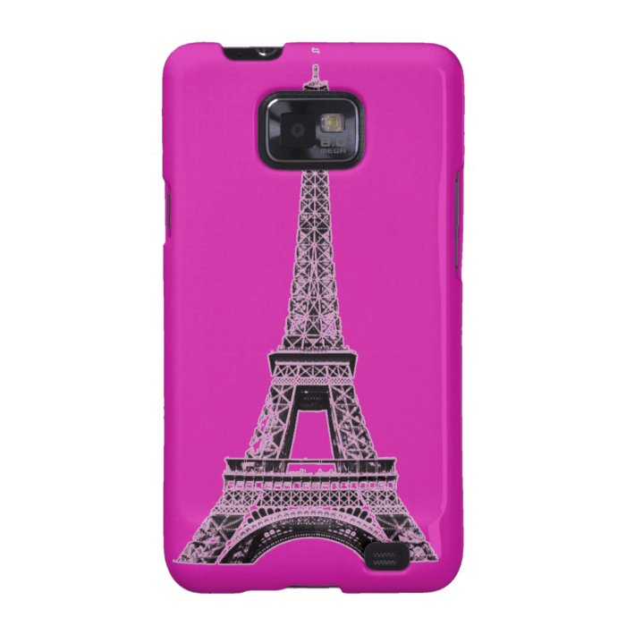 Fuchsia Eiffel Tower Phone Cases and Covers Galaxy S2 Covers