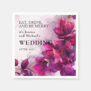  Fuchsia Enchantment: Watercolor  Napkins