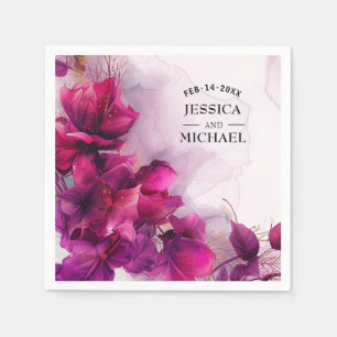 Fuchsia Enchantment: Watercolor  Napkins