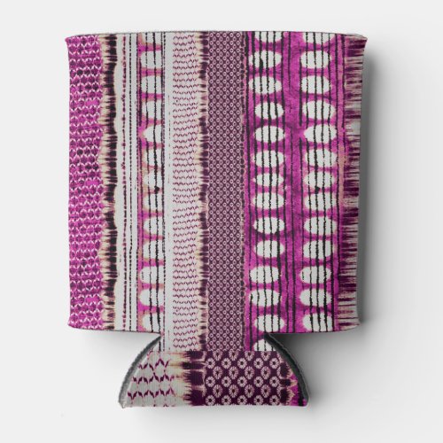 Fuchsia Ethnic Border Abstract Can Cooler