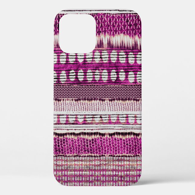 Fuchsia Ethnic Border Abstract Case-Mate iPhone Case (Back)