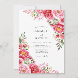 Fuchsia Exquisite Spring Wedding Invitation