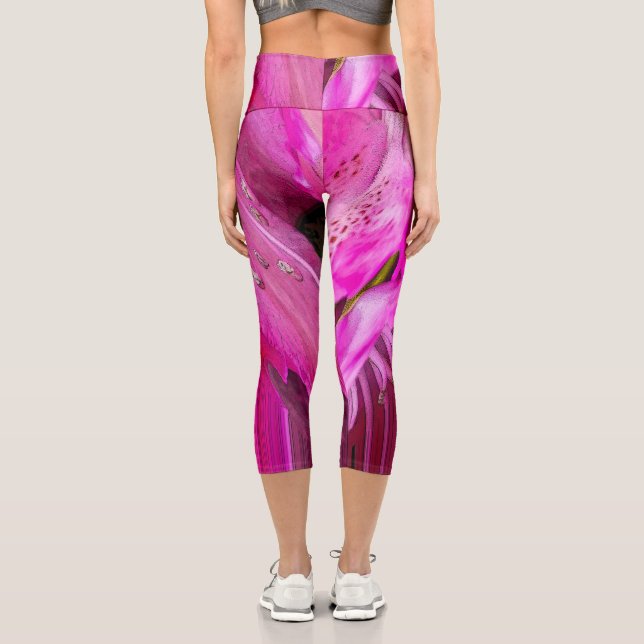 Fuchsia fantasy, purple  capri leggings (Back)