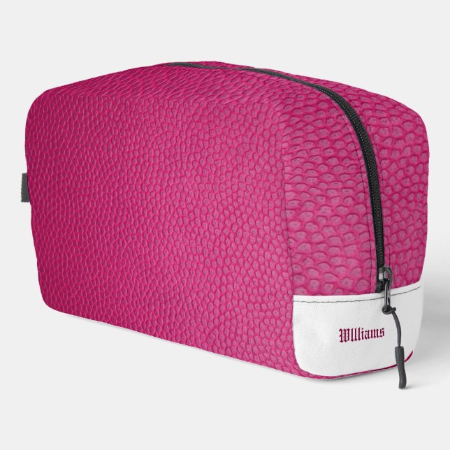 Fuchsia Faux Toiletry Bag (Right Corner)