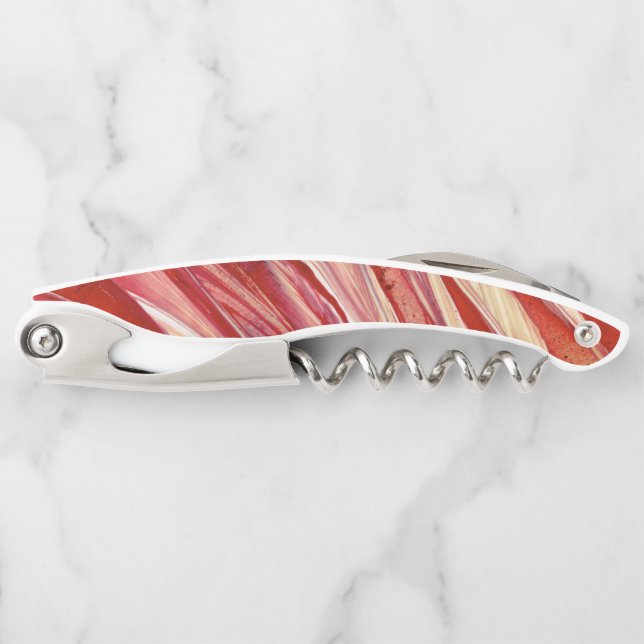 Fuchsia Feather Fringe Waiter's Corkscrew (Front)