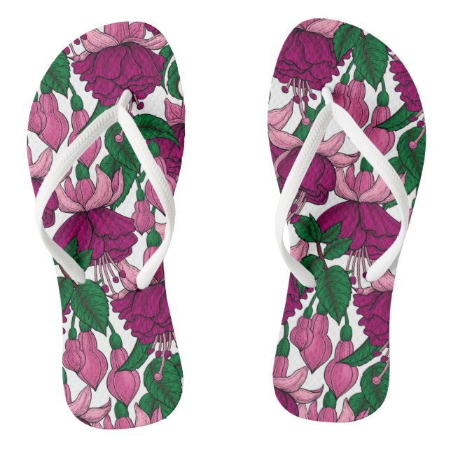 Fuchsia Flip Flops (Footbed)