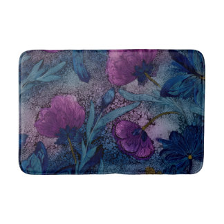 Fuchsia floral bath mat