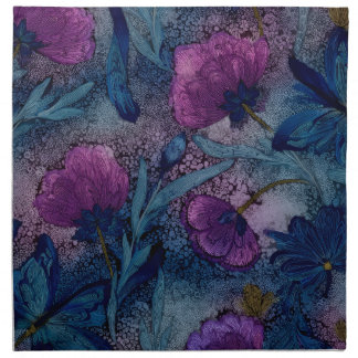 Fuchsia floral cloth napkin