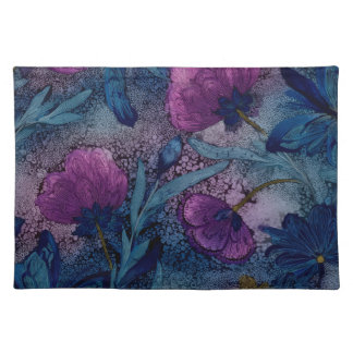 Fuchsia floral cloth placemat