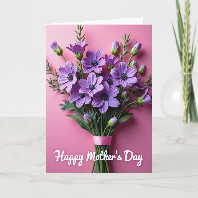 Fuchsia Floral Family Card (Front)