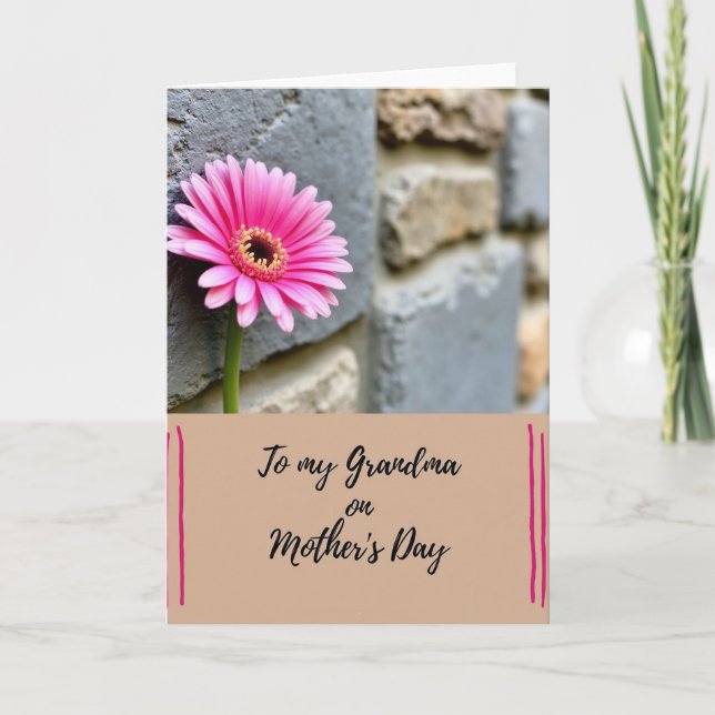 Fuchsia Floral Grandmas Day Card (Front)