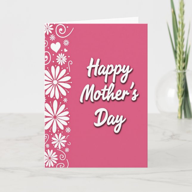 Fuchsia Floral Happy Day Card (Front)