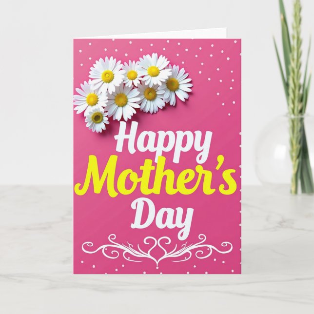 Fuchsia Floral Happy Mothers Day Card (Front)