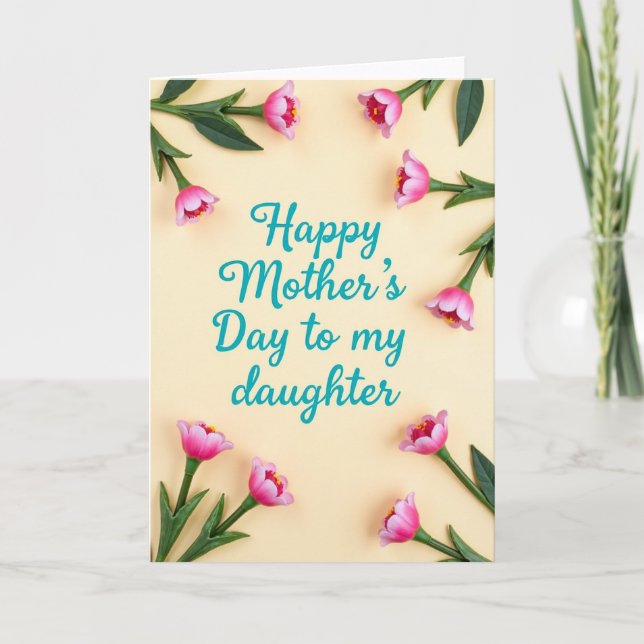 Fuchsia Floral Mother Daughter Card (Front)