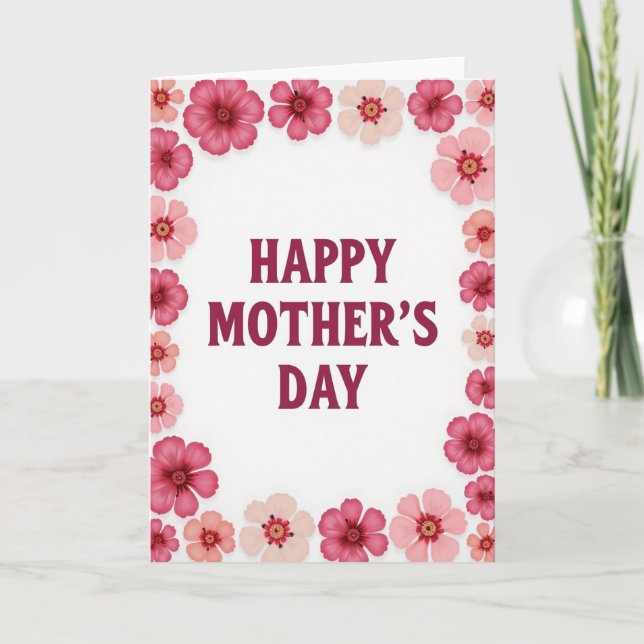 Fuchsia Floral Mothers Day Card (Front)